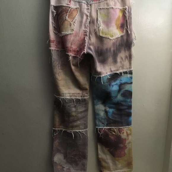 Jaded London Boyfriend fit New York CITY Liberty Patchwork fringe jeans SIZE W28 - Picture 7 of 11